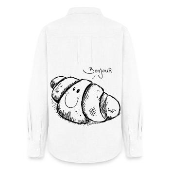 Bonjour croissant - Women's Oxford Shirt - white - Back - AI Model Female 172 light (172cm)