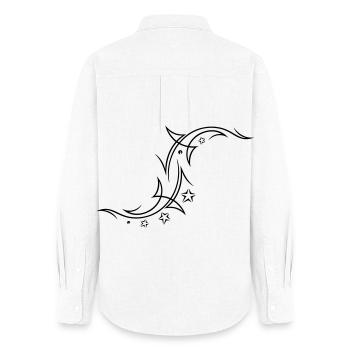 Tribal avec des étoiles - Chemise Oxford Femme - blanc - Dos - AI Model Female 172 light (172cm)