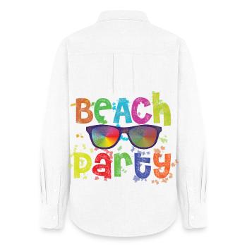 Beach Party - Women's Oxford Shirt - white - Back - AI Model Female 172 light (172cm)