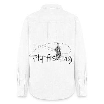 Fly fishing - Chemise Oxford Femme - blanc - Dos - AI Model Female 172 light (172cm)