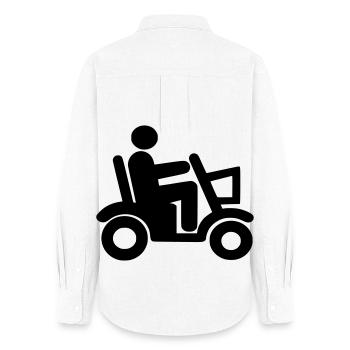 Mobility Scooter, Wheelchair, Roller, Disabled # - Women's Oxford Shirt - white - Back - AI Model Female 172 light (172cm)