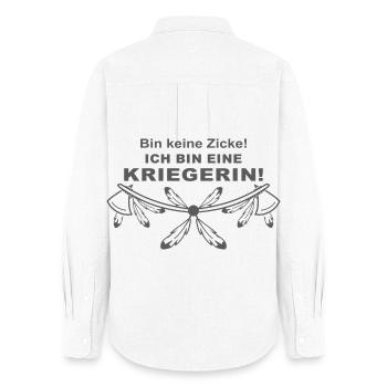 Ich bin eine Kriegerin - Frauen Oxford Hemd - Weiß - Hinten - AI Model Female 172 light (172cm)