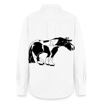 Tinker drôle, Tinker Spot, Gipsy Horse - Chemise Oxford Femme - blanc - Dos - AI Model Female 172 light (172cm)