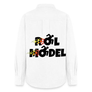 Every wheelchair user is a role model * - Women's Oxford Shirt - white - Back - AI Model Female 172 light (172cm)