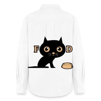 Le chat mignon a faim - Chemise Oxford Femme - blanc - Dos - AI Model Female 172 light (172cm)