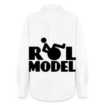 Every wheelchair user is a role model * - Women's Oxford Shirt - white - Back - AI Model Female 172 light (172cm)