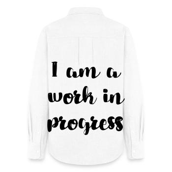 Je suis une copie de travail en cours # - Chemise Oxford Femme - blanc - Dos - AI Model Female 172 light (172cm)