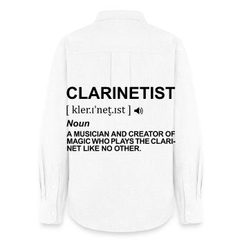 Prononciation du joueur de clarinette - Chemise Oxford Femme - blanc - Dos - AI Model Female 172 light (172cm)