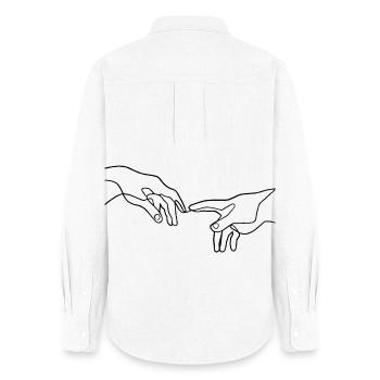 La création des mains d’Adam - Chemise Oxford Femme - blanc - Dos - AI Model Female 172 light (172cm)