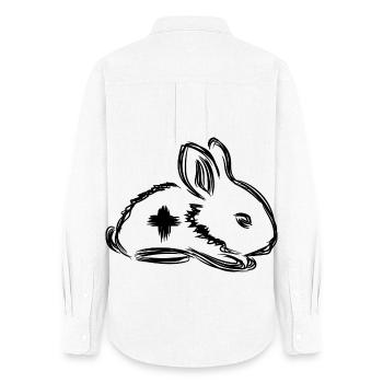 Rabbit First Aid - Women's Oxford Shirt - white - Back - AI Model Female 172 light (172cm)