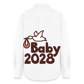 Bébé cigogne 2028 - Chemise Oxford Femme - blanc - Dos - AI Model Female 172 light (172cm)