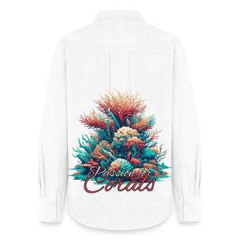 Passion for coral gift - Women's Oxford Shirt - white - Back - AI Model Female 172 light (172cm)