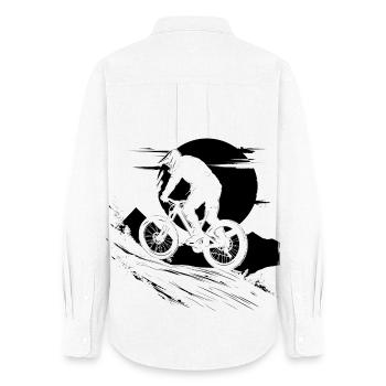 Radfahrer Illustration - Frauen Oxford Hemd - Weiß - Hinten - AI Model Female 172 light (172cm)