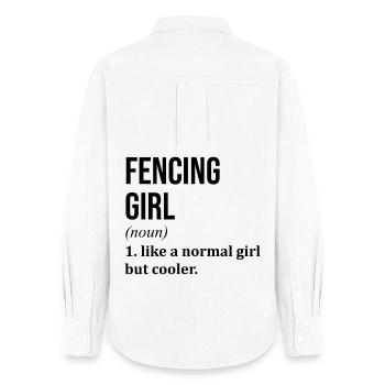 Fechten - Frauen Oxford Hemd - Weiß - Hinten - AI Model Female 172 light (172cm)