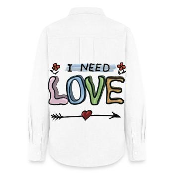 Love - Women's Oxford Shirt - white - Back - AI Model Female 172 light (172cm)