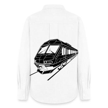 Train Graphics - Women's Oxford Shirt - white - Back - AI Model Female 172 light (172cm)