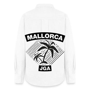 Mallorca – Bachelor party under palm trees 2C - Women's Oxford Shirt - white - Back - AI Model Female 172 light (172cm)