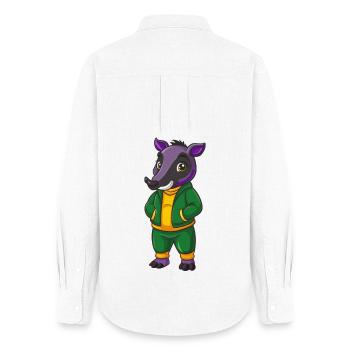 Tapir Lustige Kawaii Cartoon Figur Clipart - Frauen Oxford Hemd - Weiß - Hinten - AI Model Female 172 light (172cm)