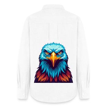 aigle coloré kawaii dessin animé personnage clipart - Chemise Oxford Femme - blanc - Dos - AI Model Female 172 light (172cm)