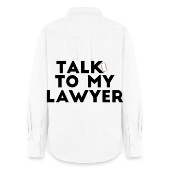 Talk To My Lawyer - Women's Oxford Shirt - white - Back - AI Model Female 172 light (172cm)