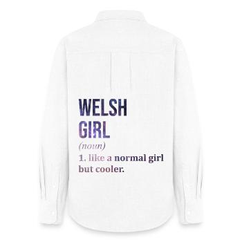 Pays de Galles - Chemise Oxford Femme - blanc - Dos - AI Model Female 172 light (172cm)
