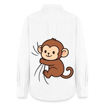 Dear little monkey - Women's Oxford Shirt - white - Back - AI Model Female 172 light (172cm)