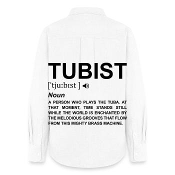 Tubist Meaning - Women's Oxford Shirt - white - Back - AI Model Female 172 light (172cm)
