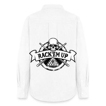 Huit boules, Rack’em Up, Cadeau de joueur de billard - Chemise Oxford Femme - blanc - Dos - AI Model Female 172 light (172cm)