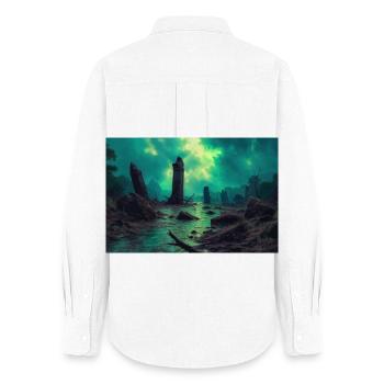 Dark Fantasy Illustration - Frauen Oxford Hemd - Weiß - Hinten - AI Model Female 172 light (172cm)