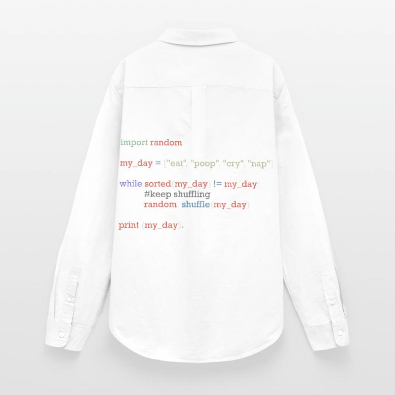 Drôle de code python sur la vie quotidienne, bébé Chemise Oxford Femme
