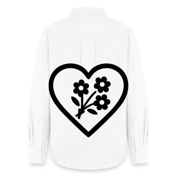 Heart + Florist – Super Florist - Women's Oxford Shirt - white - Back - AI Model Female 172 light (172cm)