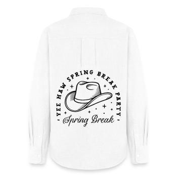 Spring break party cowboy hat country theme funny - Women's Oxford Shirt - white - Back - AI Model Female 172 light (172cm)