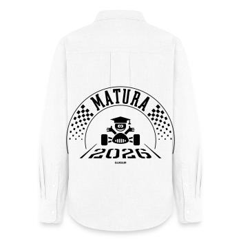 Matura 2026 (Matura / Finish / Black) - Women's Oxford Shirt - white - Back - AI Model Female 172 light (172cm)