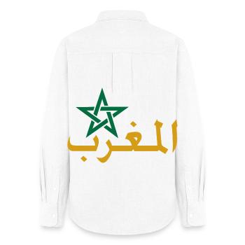 Étoile marocaine et calligraphie arabe - Chemise Oxford Femme - blanc - Dos - AI Model Female 172 light (172cm)