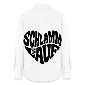 Schlamm Lauf 2026 - Schlammlauf 2026  - Frauen Oxford Hemd - Weiß - Hinten - AI Model Female 172 light (172cm)