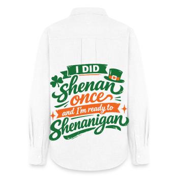 Ready vor Shenanigans | St. Patrick's Day - Frauen Oxford Hemd - Weiß - Hinten - AI Model Female 172 light (172cm)