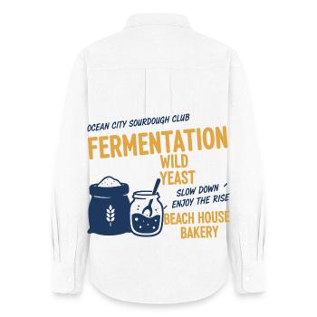 Pot de levain pâtissier Baker Pain Levain - Chemise Oxford Femme - blanc - Dos - AI Model Female 172 light (172cm)