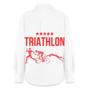 Triathlon - Frauen Oxford Hemd - Weiß - Hinten - AI Model Female 172 light (172cm)