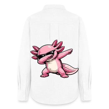 Dabbing Axolotl - Frauen Oxford Hemd - Weiß - Hinten - AI Model Female 172 light (172cm)