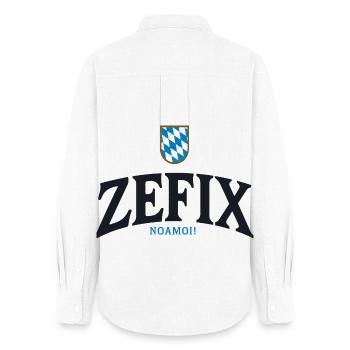 Cimier bavarois ZEFIX - Chemise Oxford Femme - blanc - Dos - AI Model Female 172 light (172cm)