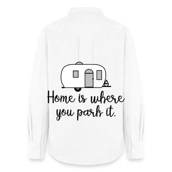 Home Is Where You Can Park It Caravan Camping - Women's Oxford Shirt - white - Back - AI Model Female 172 light (172cm)