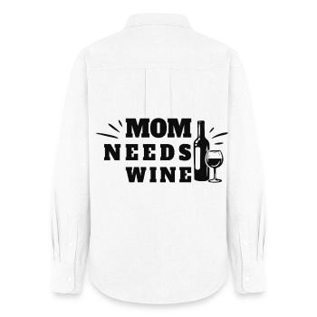 Maman a besoin de vin Fête des Mères Amoureux du vin - Chemise Oxford Femme - blanc - Dos - AI Model Female 172 light (172cm)