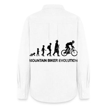 Entwicklung eines Mountainbikers - Frauen Oxford Hemd - Weiß - Hinten - AI Model Female 172 light (172cm)