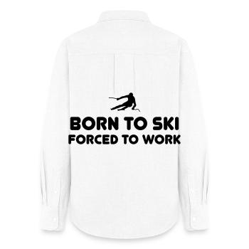 Né à ski T-Shirts - Chemise Oxford Femme - blanc - Dos - AI Model Female 172 light (172cm)