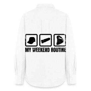 Trainspotter schedule - Women's Oxford Shirt - white - Back - AI Model Female 172 light (172cm)