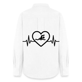 Swimming Heart - Women's Oxford Shirt - white - Back - AI Model Female 172 light (172cm)
