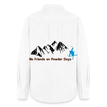 No Friends on Powder Days / Ski Freeride - Frauen Oxford Hemd - Weiß - Hinten - AI Model Female 172 light (172cm)
