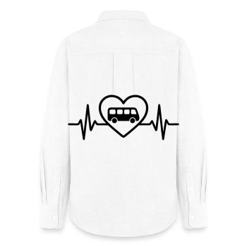 Heart Bus Driver - Women's Oxford Shirt - white - Back - AI Model Female 172 light (172cm)