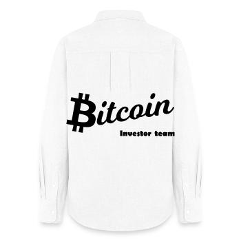 Bitcoin Symbol Schwarzsilhouette - Frauen Oxford Hemd - Weiß - Hinten - AI Model Female 172 light (172cm)