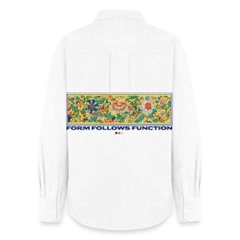 Form Follows Function Floral Art - Women's Oxford Shirt - white - Back - AI Model Female 172 light (172cm)